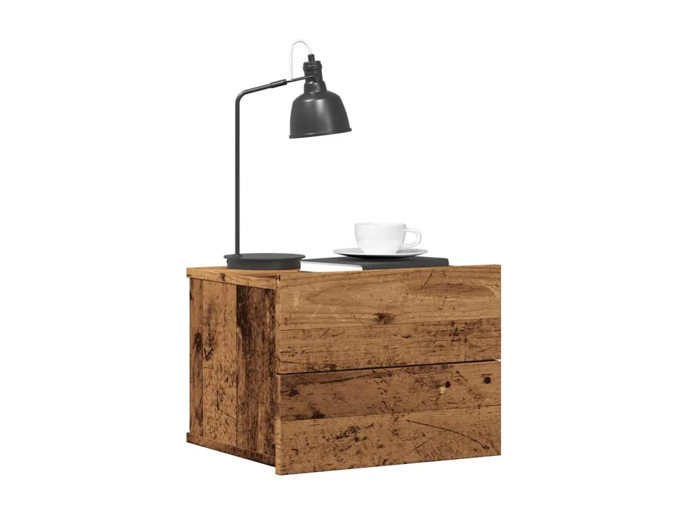 Wand-Nachttisch Altholz-Optik 40x32x30 cm