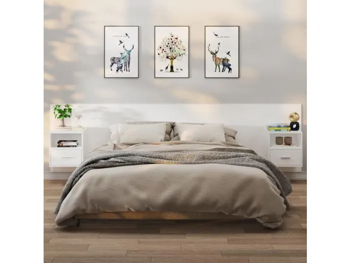 Wand-Nachttische 2 Stk. Weiß