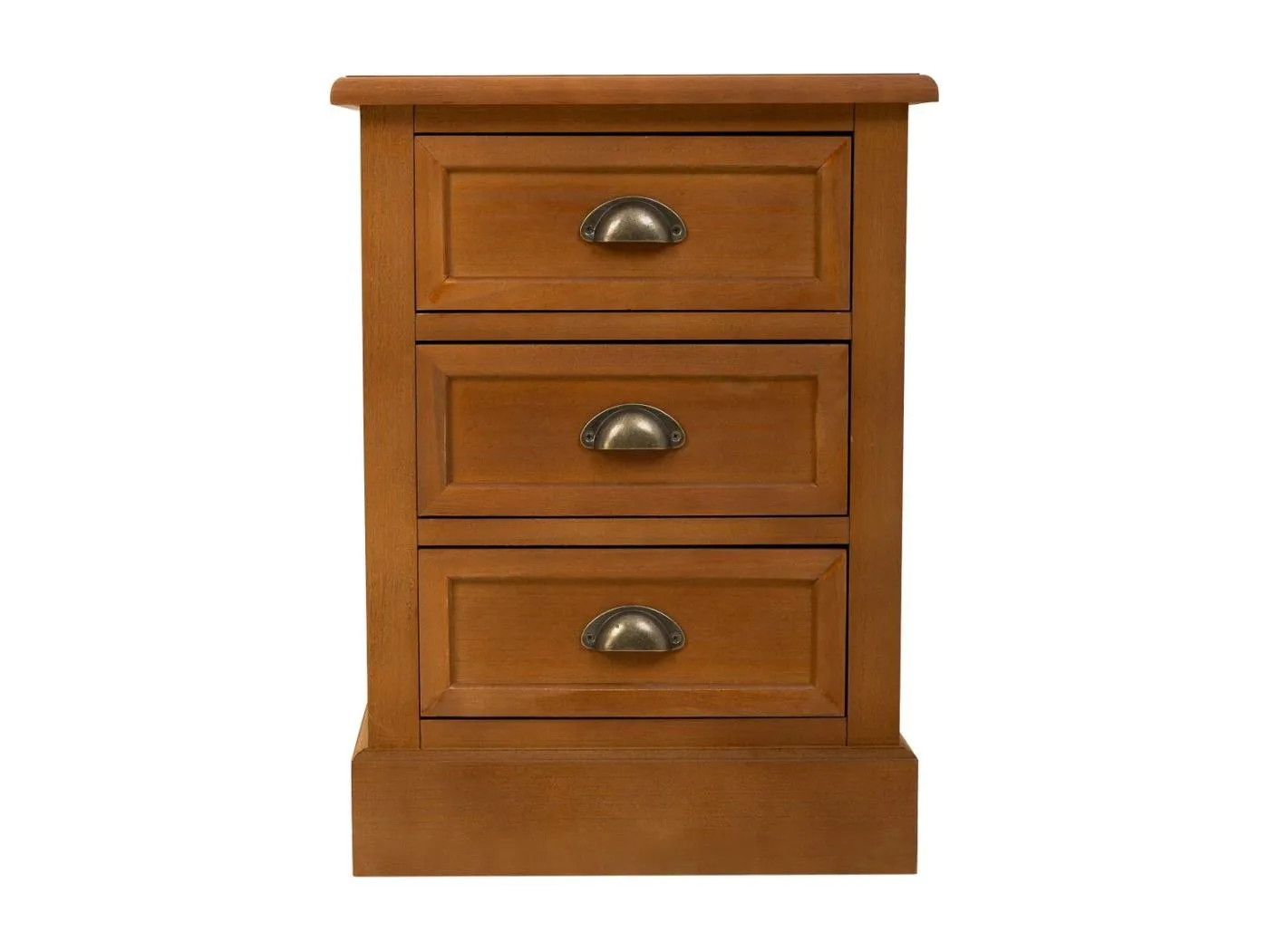 Brauner Nachttisch aus Holz mit 3 Schubladen, 45 x 35 x 60 cm