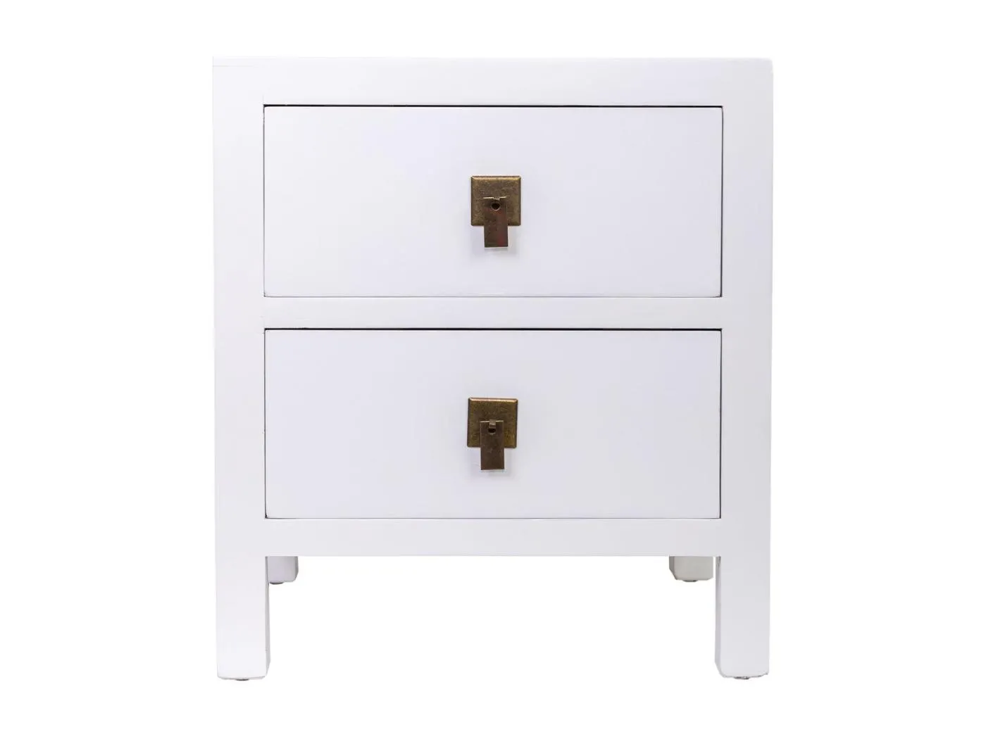 Nachttisch aus weißem Holz, 21,5 x 24 x 8,5