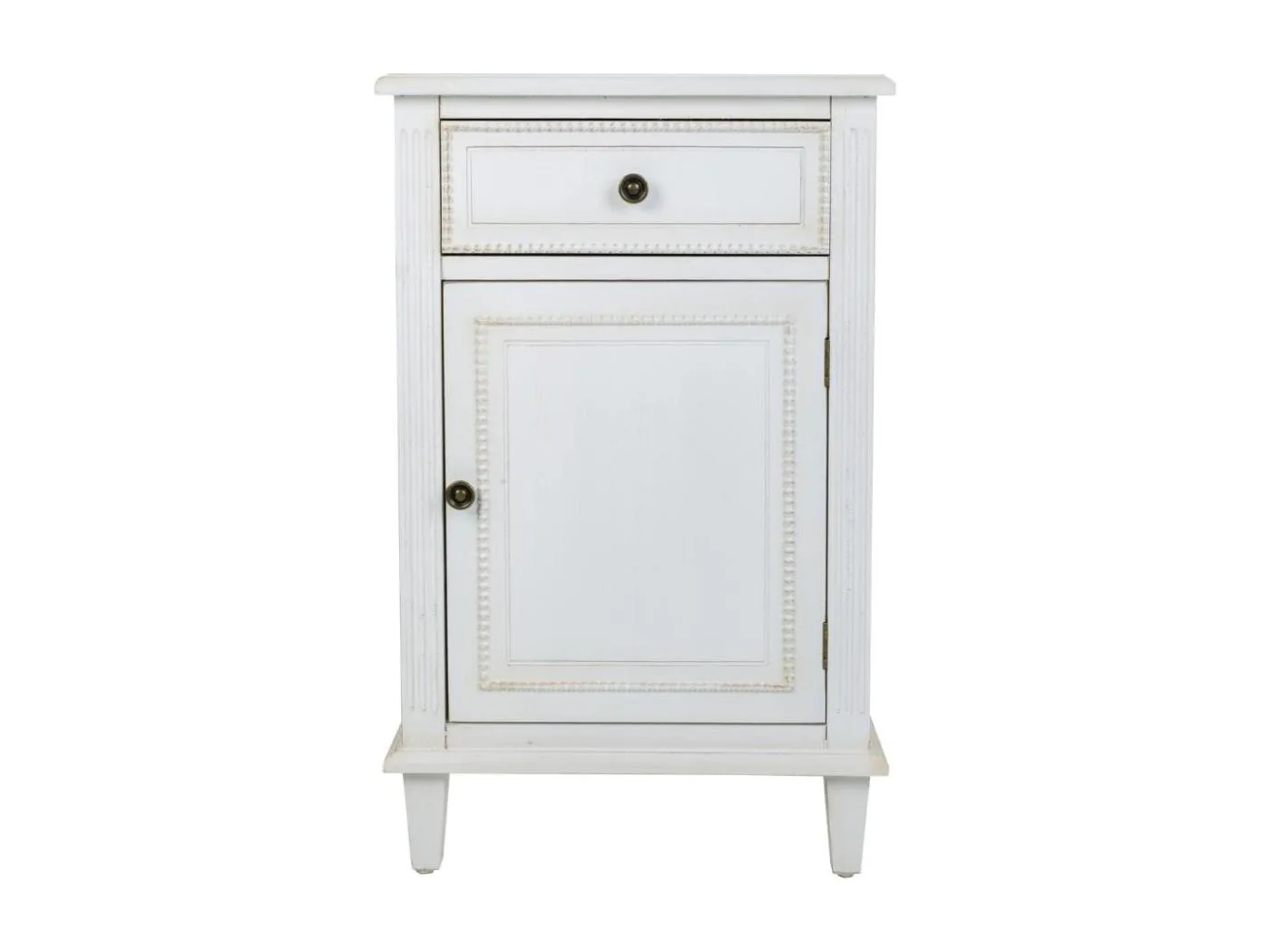 Nachttisch aus weiß lackiertem Holz, 45x36x72