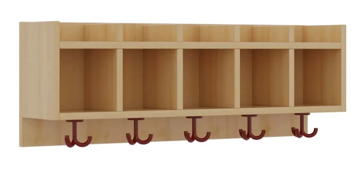 Garderobenablage mit Haken in verschiedenen Breiten