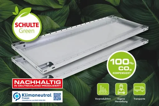 SparSet 2x Zusatz-Fachboden für Schulte Green Fachbodenregal MULTIplus150 Stecksystem | BxT 100x60cm | Inkl. 8 Fachbodenträgern | Fachlast 150kg | Verzinkt