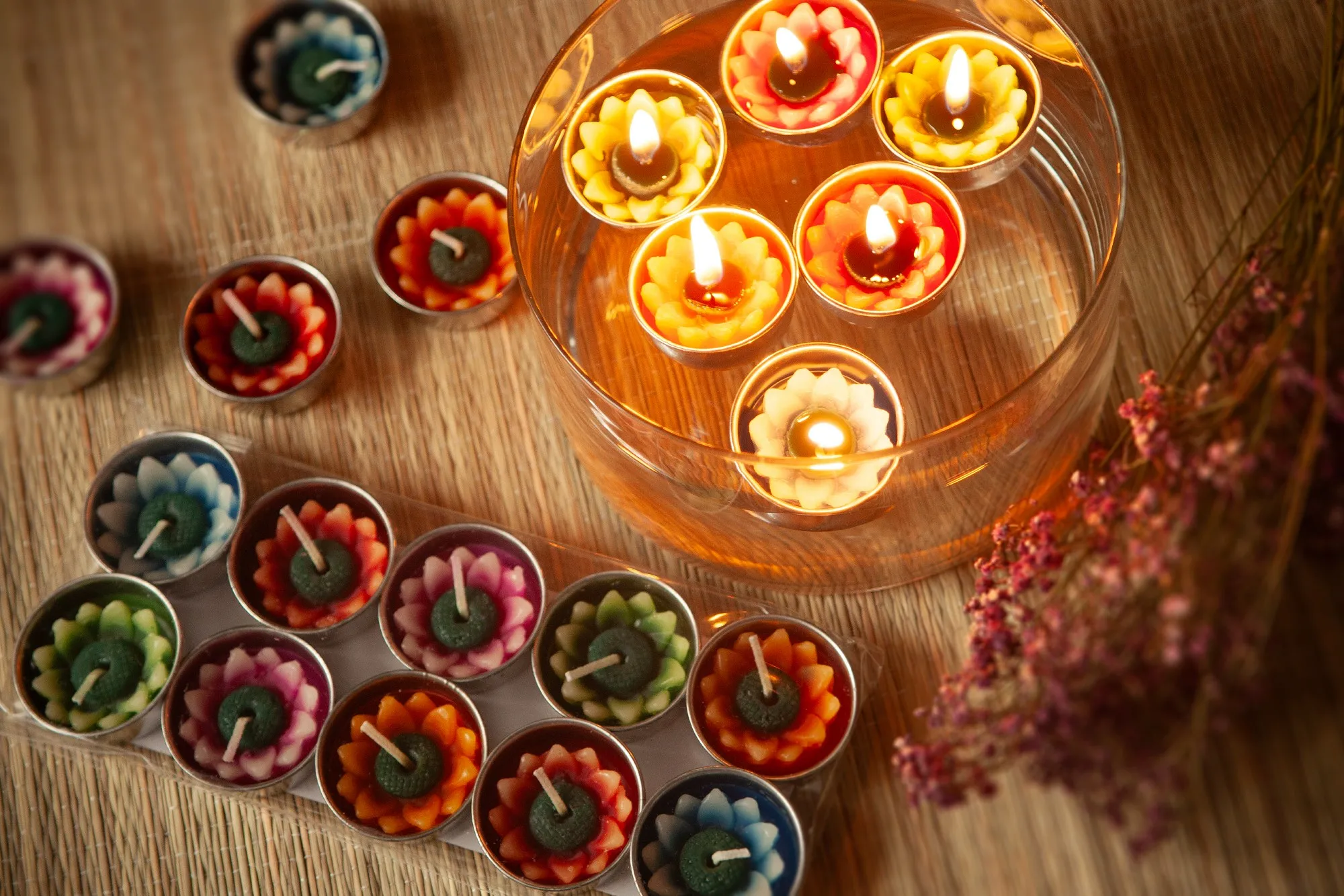 10er Teelichter-Set 'Sunflower-Mix', multicolor