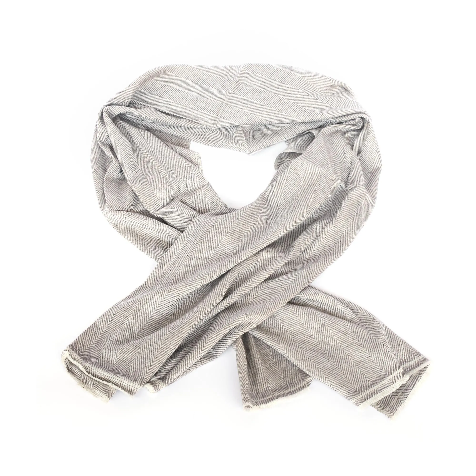 Wollstola 'Odin', grau, weiß, L 200 cm, B 70 cm