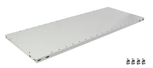 Zusatz-Fachboden für Schulte Fachbodenregal MULTIplus150 Stecksystem | BxT 130x40cm | Inkl. 4 Fachbodenträgern | Fachlast 150kg | Lichtgrau