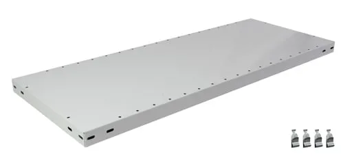 Zusatz-Fachboden für Schulte Fachbodenregal MULTIplus250 Stecksystem | BxT 130x50cm | Inkl. 4 Fachbodenträgern | Fachlast 250kg | Lichtgrau