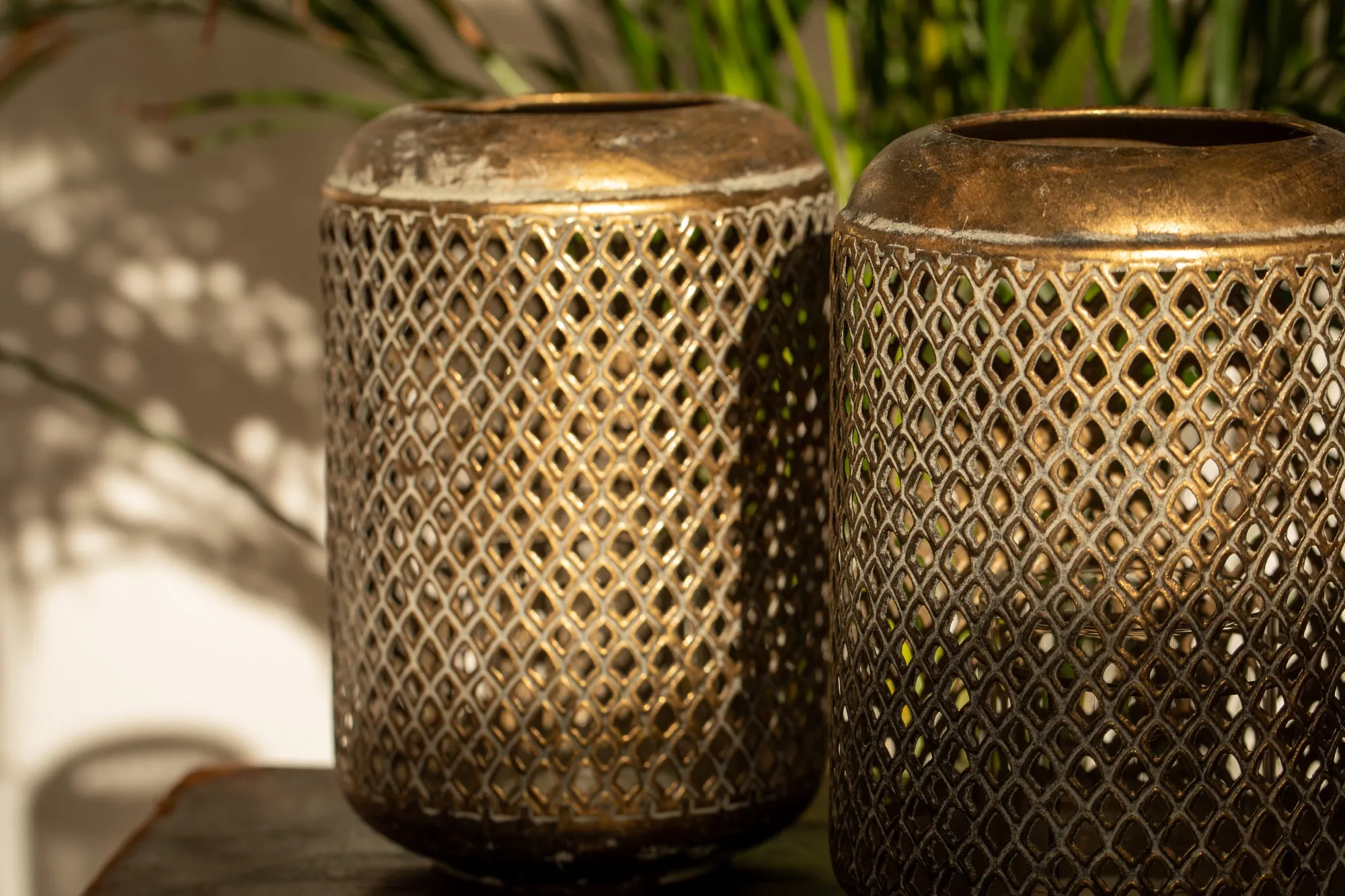 Laterne 'Ingham' L, antik gold, H 31 cm, Ø 18,5 cm