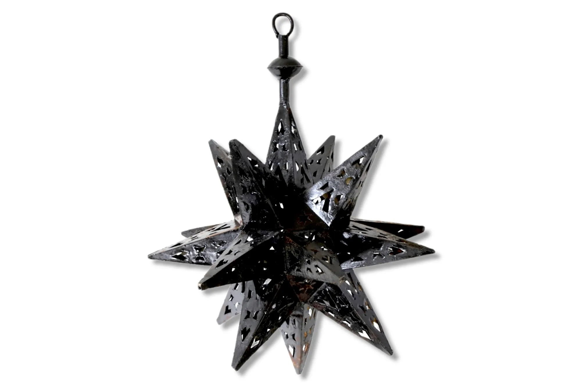 Laterne 'Stern', schwarz-braun, Ø 35 cm