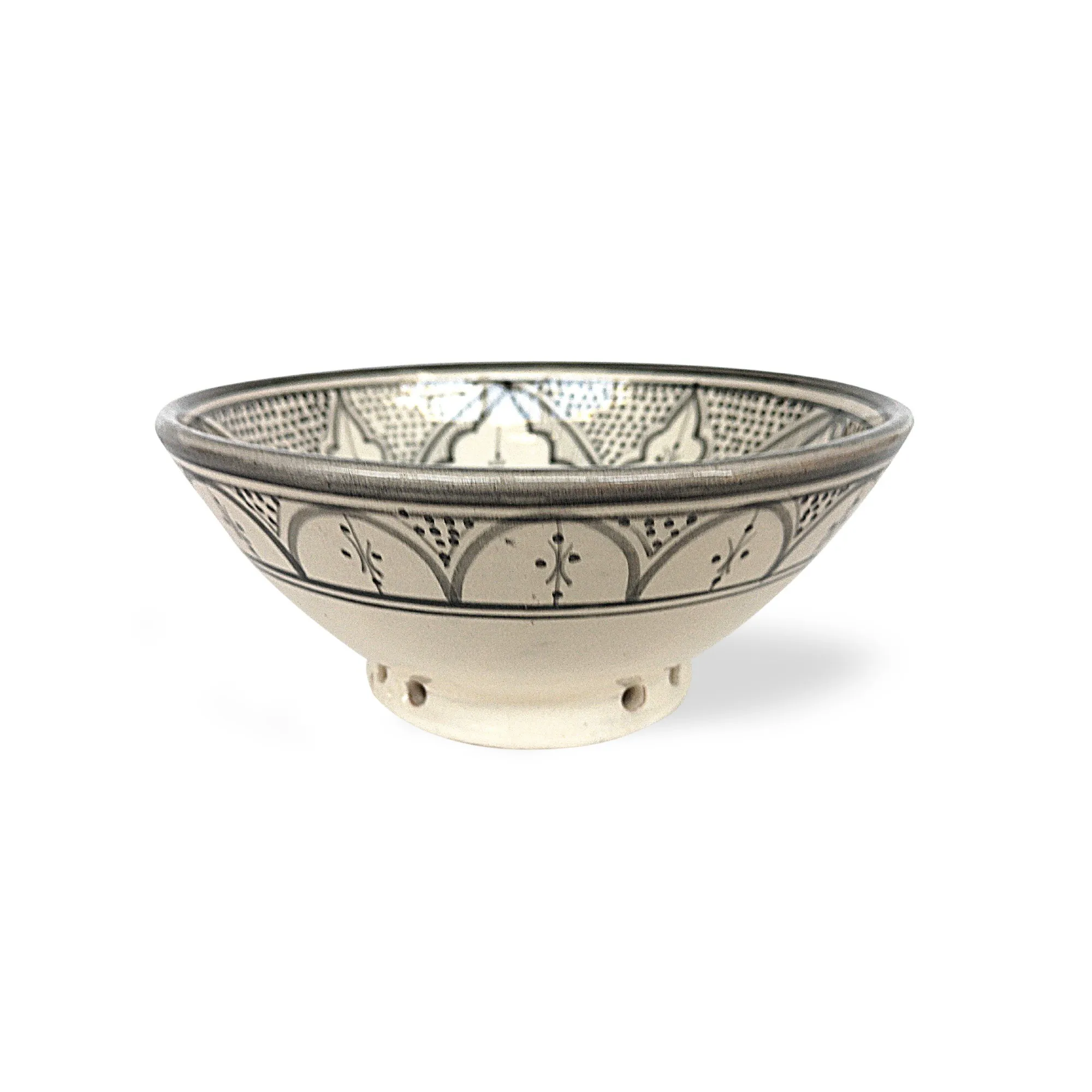 Zierschale, grau, weiß, Ø 20 cm, H 9 cm