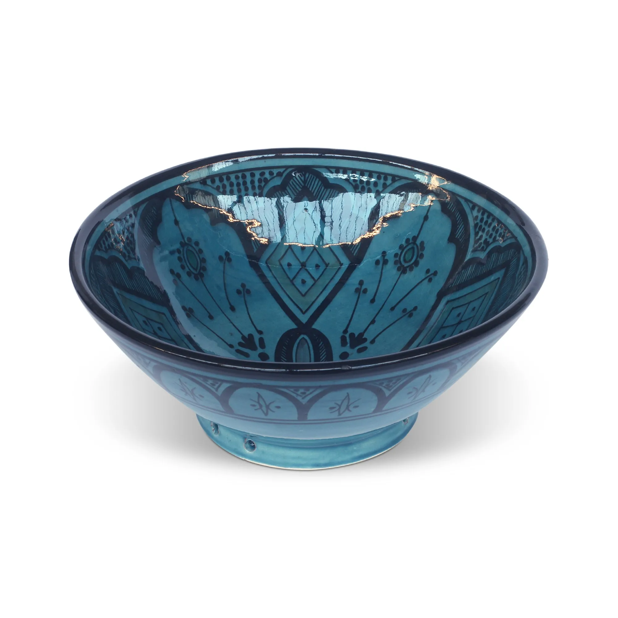 Zierschale, blau, schwarz, Ø 20 cm, H 9 cm