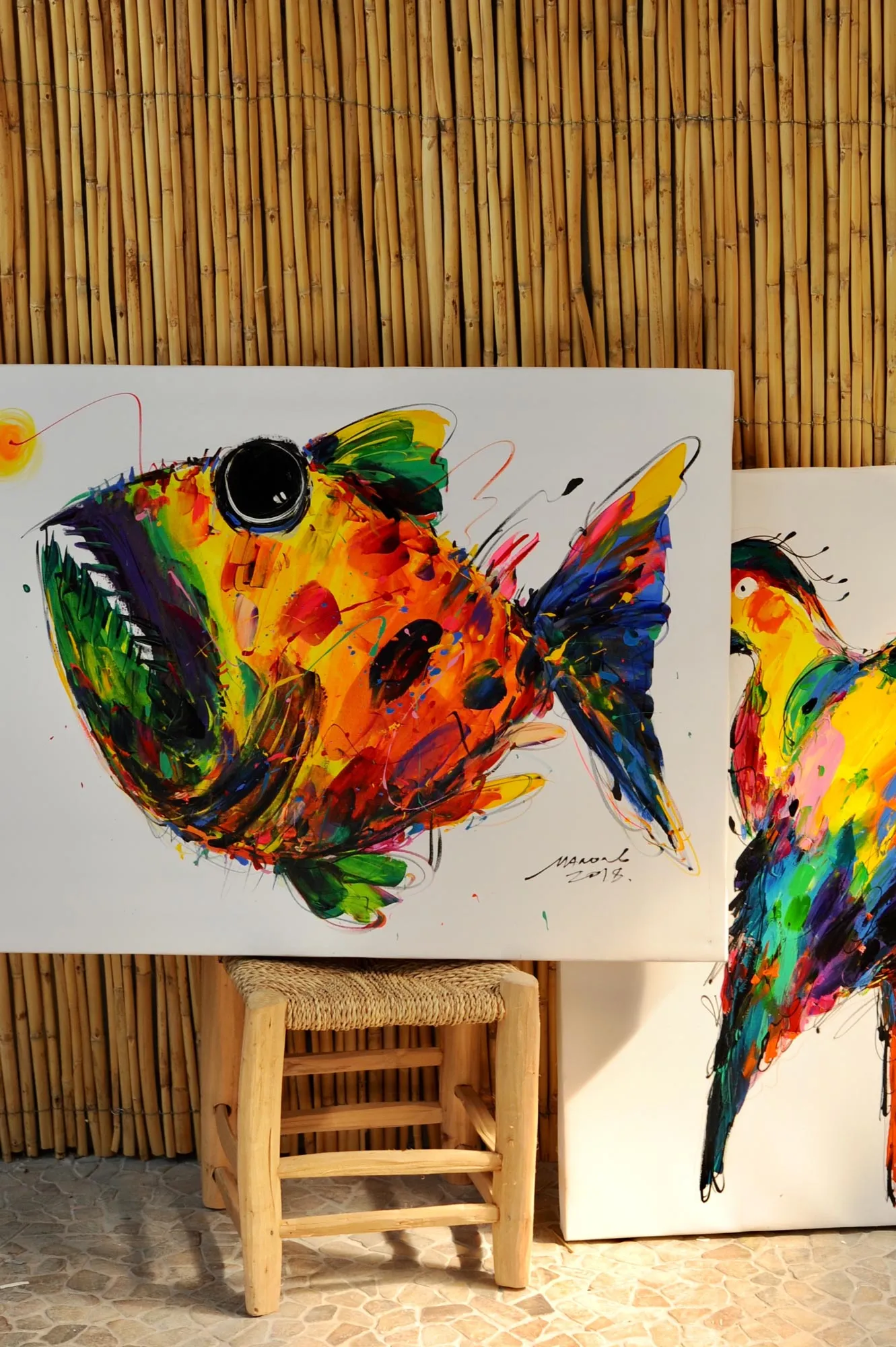 Wandbild 'Fisch', multicolor, B 80 cm, H 60 cm, T 2,5 cm