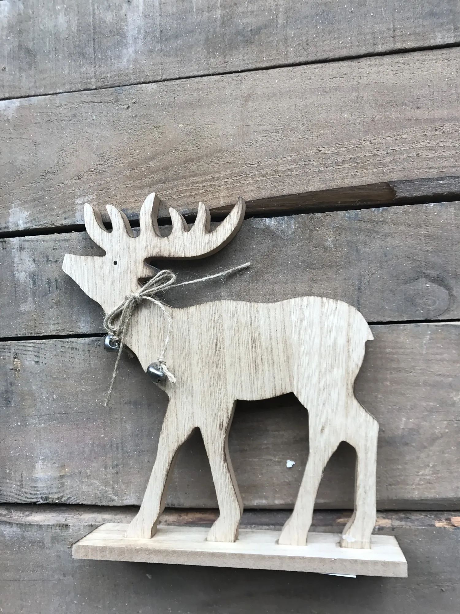 Holzhirsch, natur, T 23 cm, B 5 cm, H 25 cm