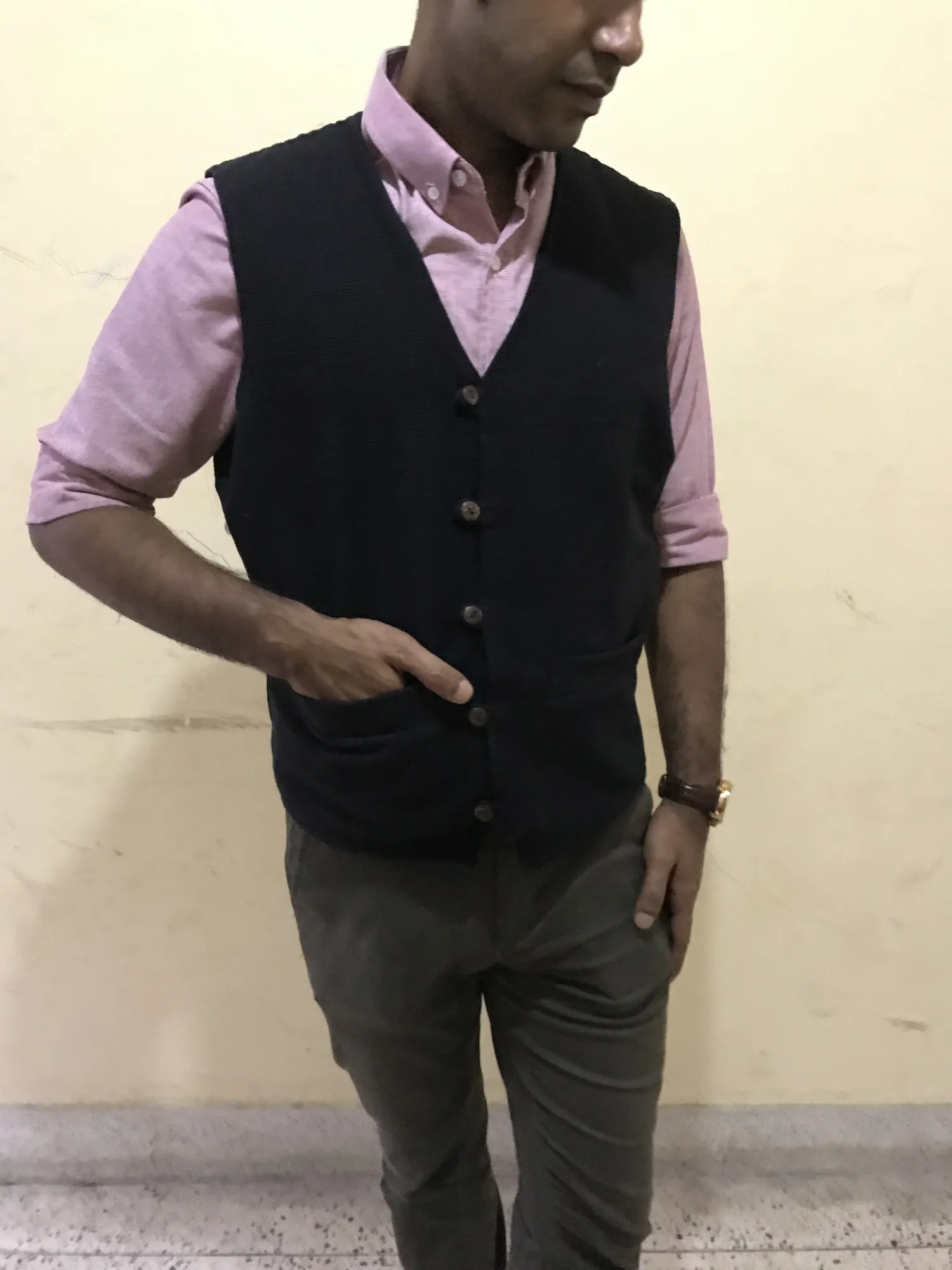 Weste aus Baumwolle, schwarz, Größen M, L und XL