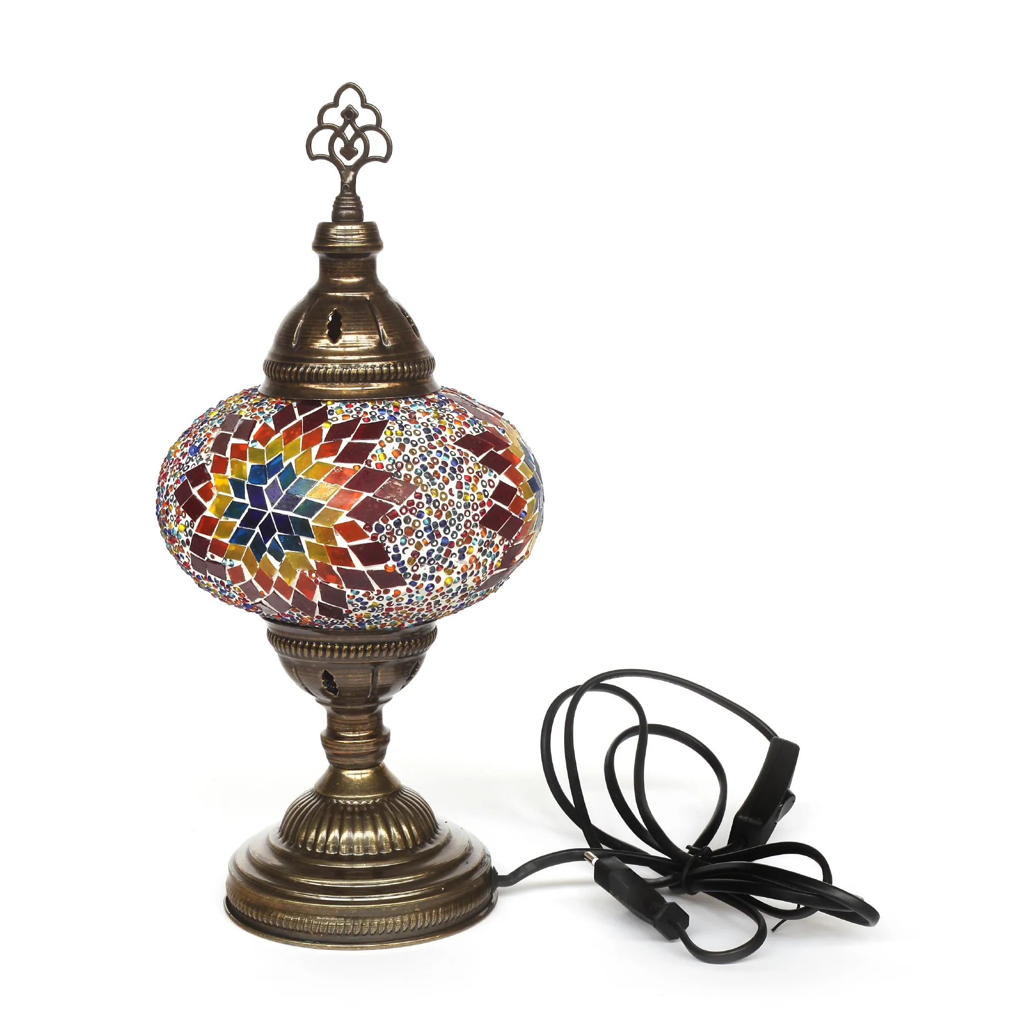 Mosaiklampe 'Stern', rot, T 17 cm, B 17 cm, H 36 cm