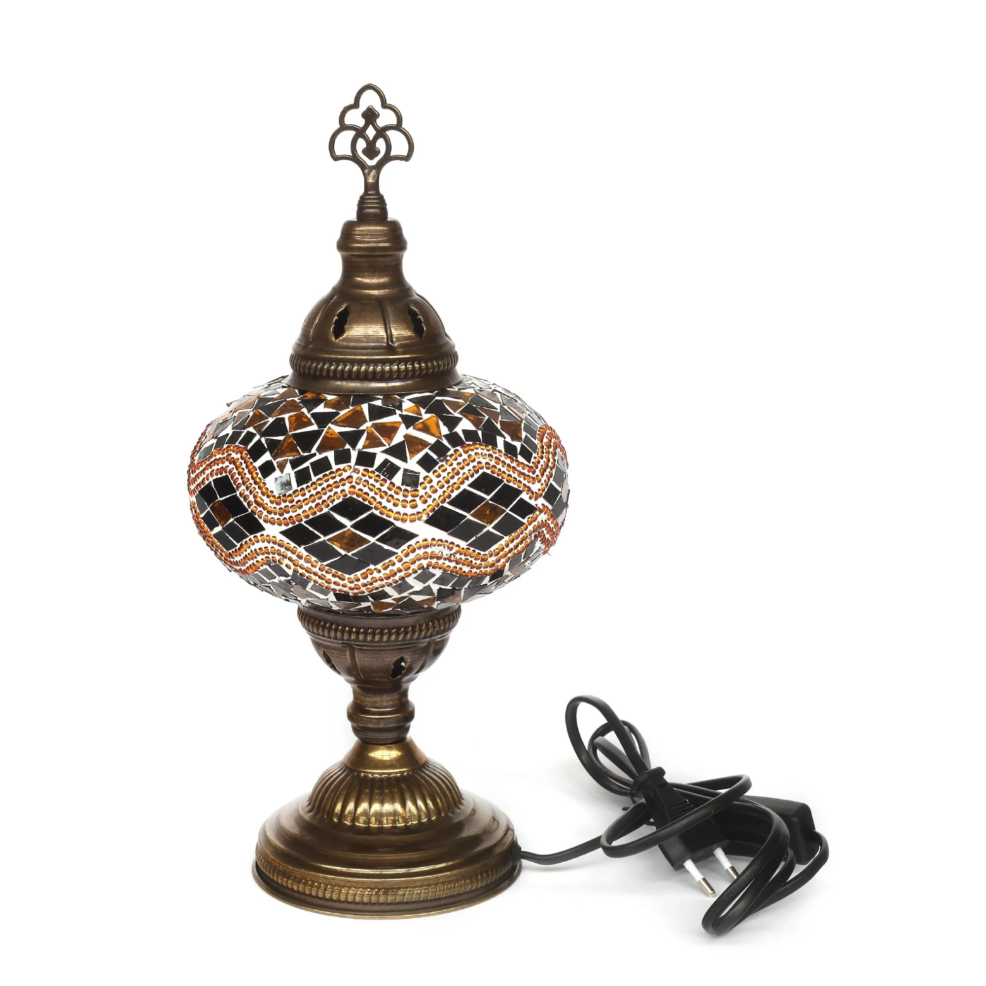 Mosaiklampe 'Kilim', braun, T 17 cm, B 17 cm, H 36 cm