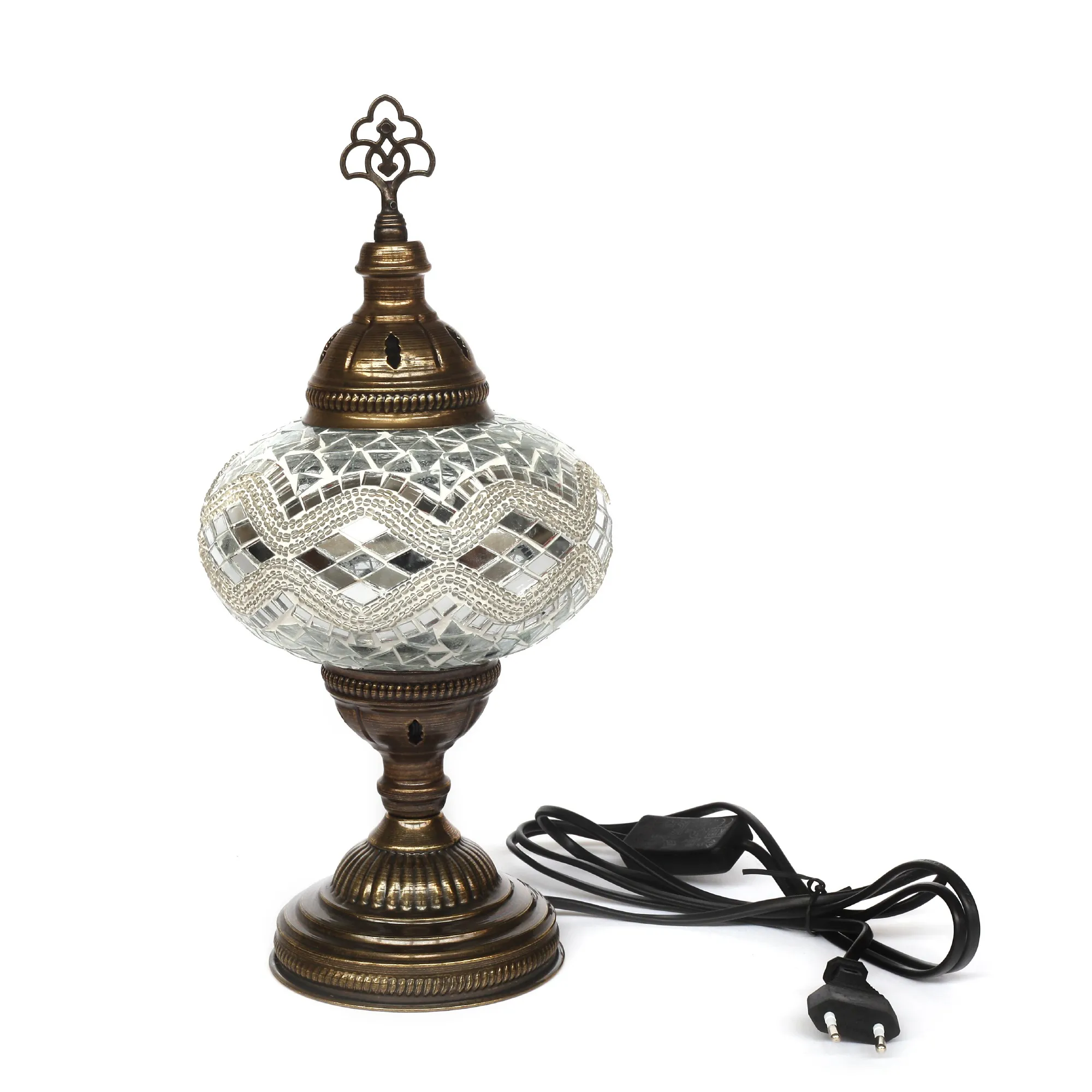 Mosaiklampe 'Kilim', weiß, T 17 cm, B 17 cm, H 36 cm