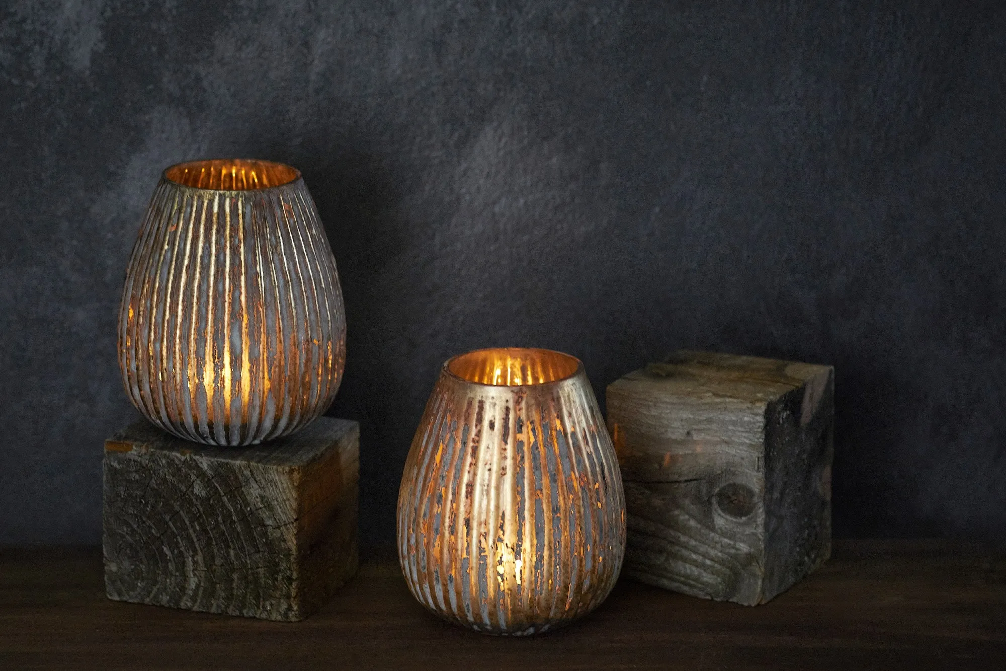 Windlicht 'Kerp', silber, Ø 10 cm, H 12 cm