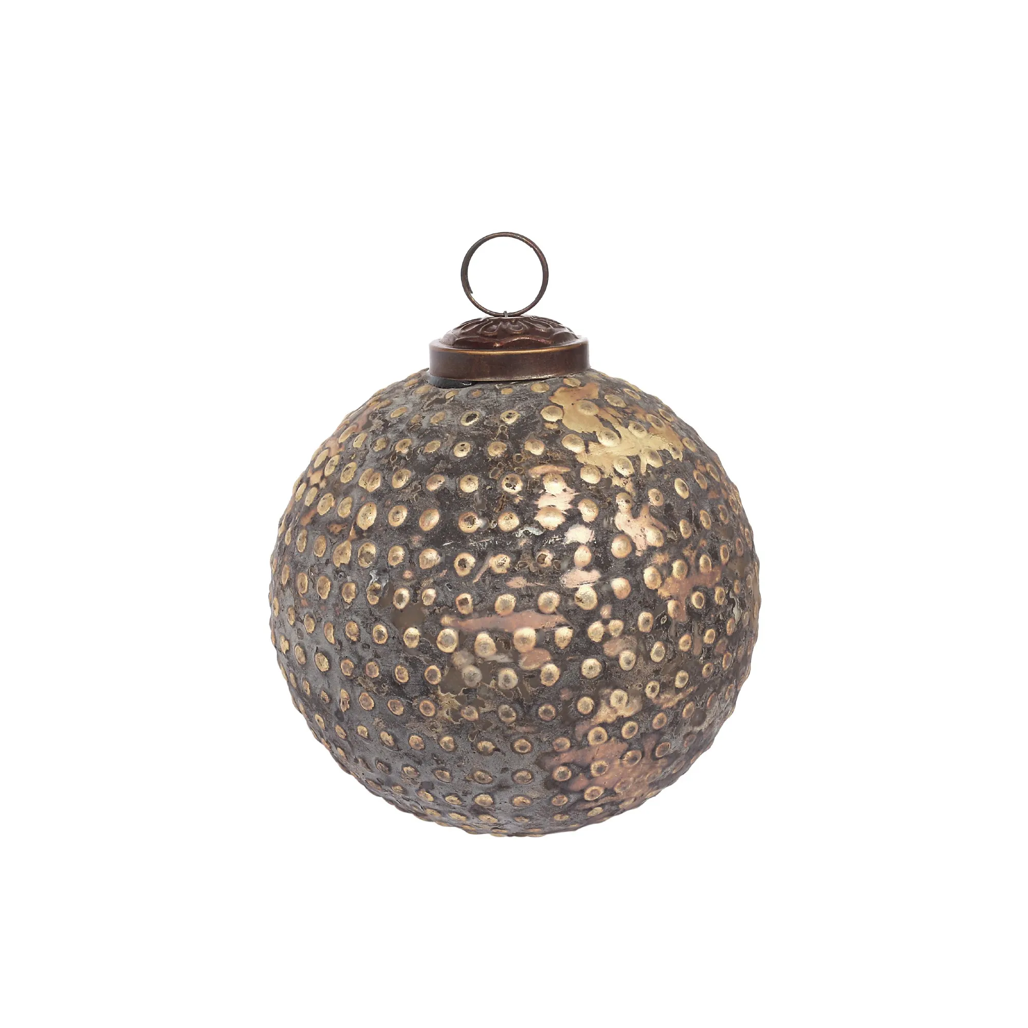 Anhänger Kugel 'Dots', antik gold, Ø 10 cm, H 10 cm