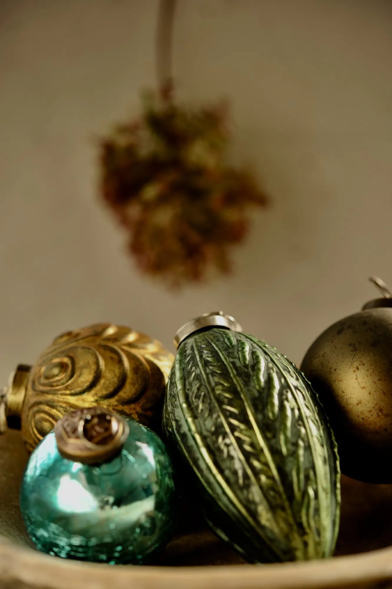 Anhänger Zapfen, grün, T 8 cm, B 8 cm, H 12 cm