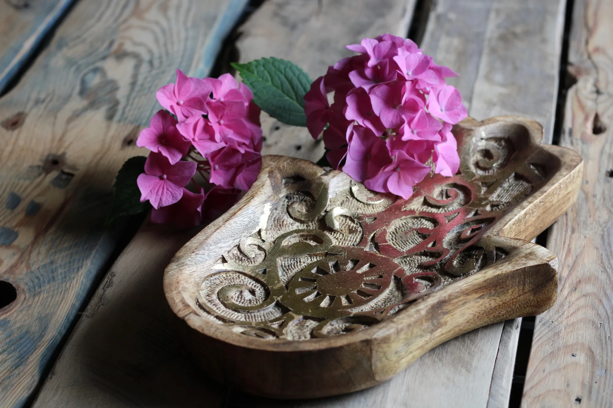 Teller Ablage 'Fatima', natur, gold, T 30,5 cm, B 21,5 cm, H 4 cm