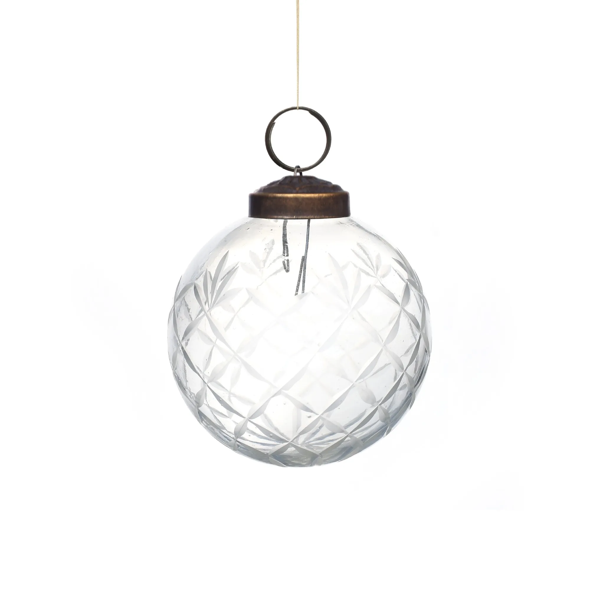Anhänger Glaskugel 'Diamant', klar, Ø 8 cm, H 8 cm