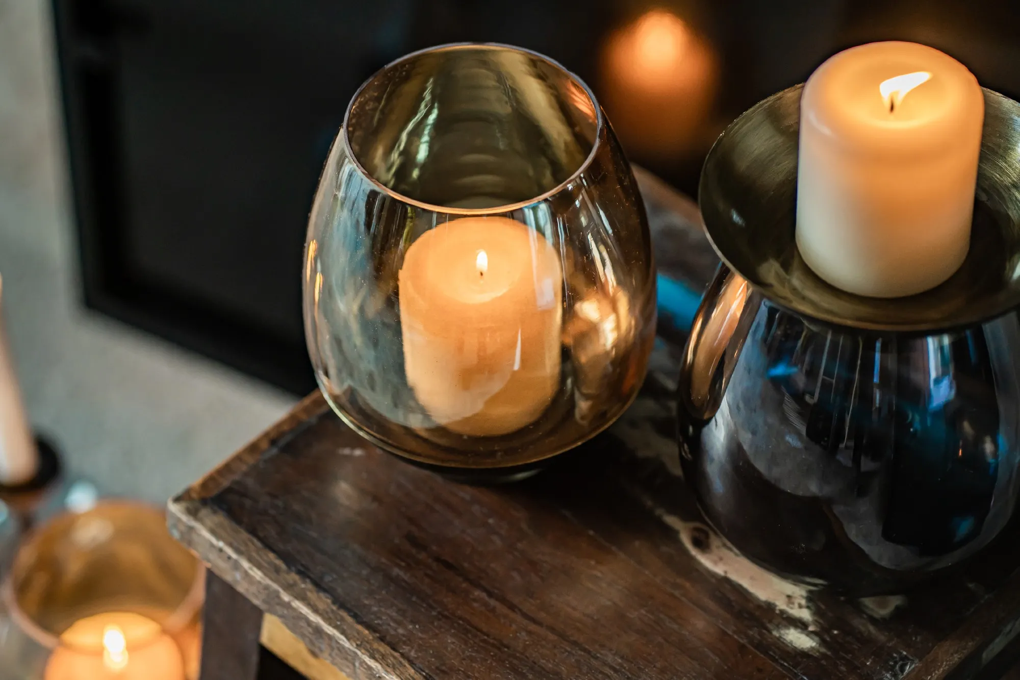 Windlicht 'Bija', gold, H 17 cm, Ø 15 cm