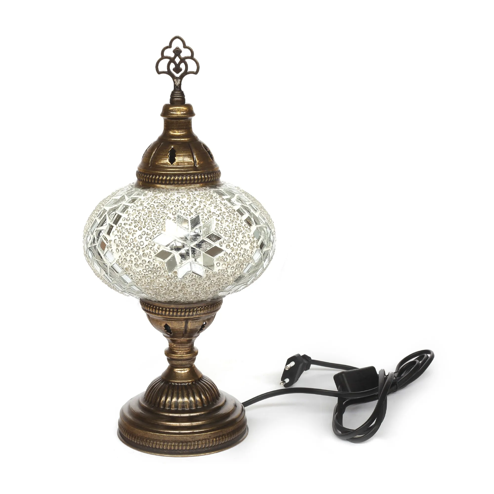 Mosaiklampe 'Stern', weiß, Ø 16,5 cm, H 36 cm