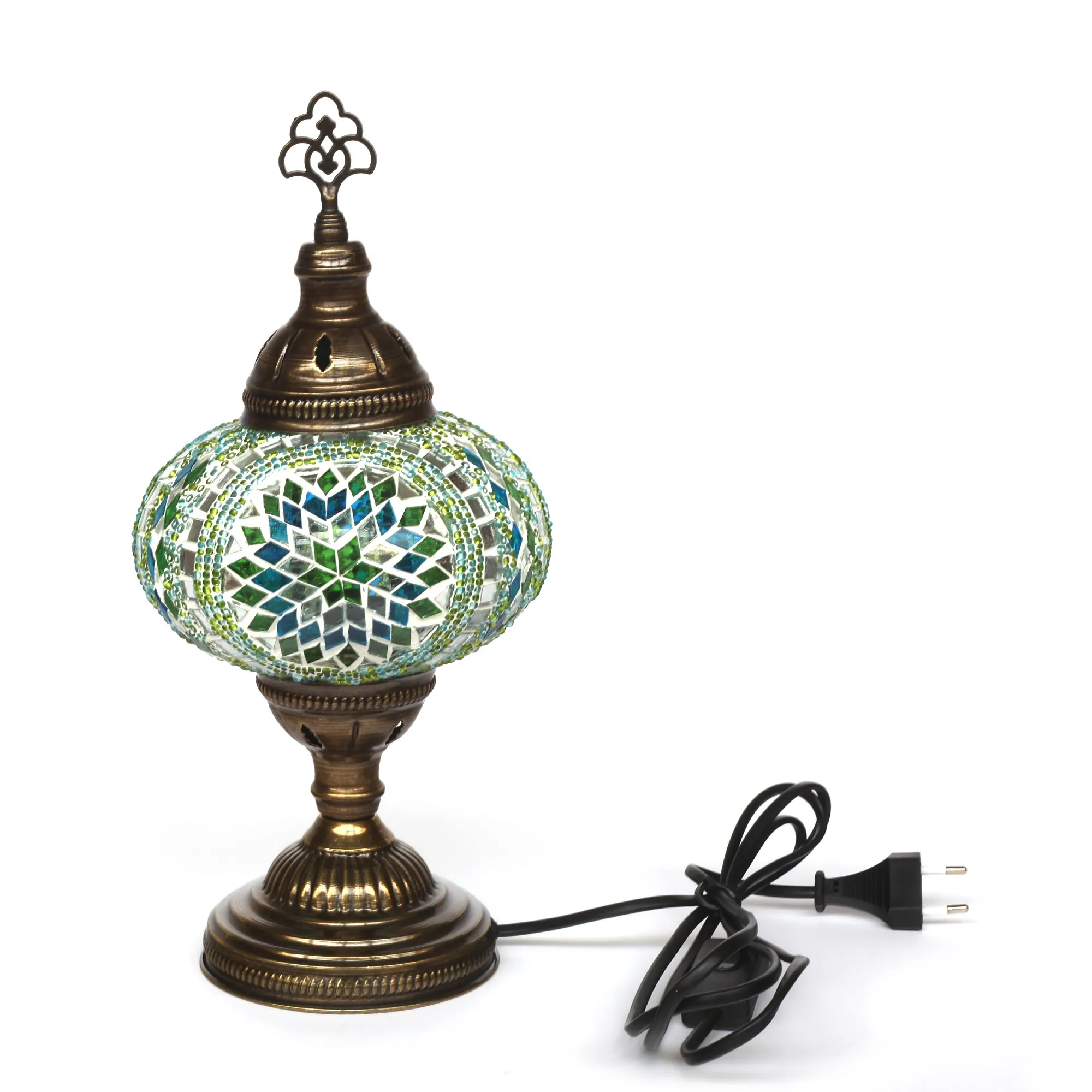 Mosaiklampe 'Stern', grün, Ø 16,5 cm, H 36 cm