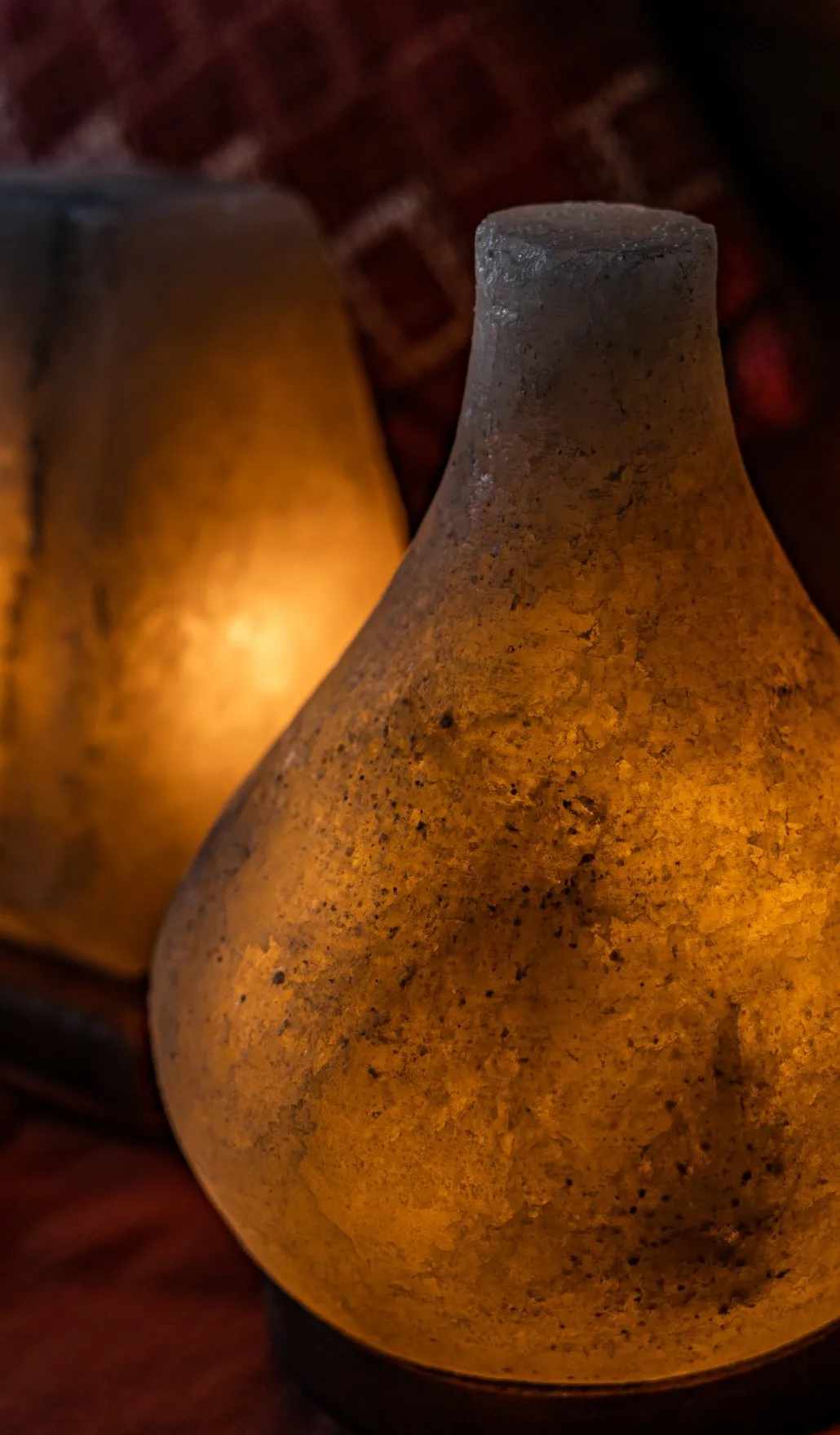 Salzlampe 'Yivli Cilindir', grau, B 10 cm, H 25 cm, T 10 cm