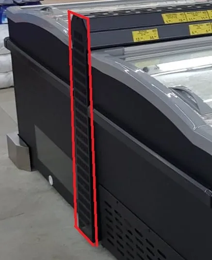 Verbindungselement für Tiefkühltruheninsel ohne Kopfelement Seite Schwarz