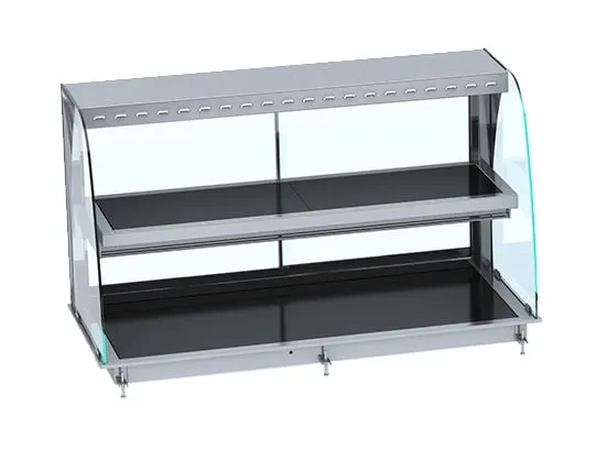 Einbauwärmevitrine DIROK mit Keramik | 4/1 GN | HxBxT 92,4x144x72cm | +30/+120°C | Schwarz