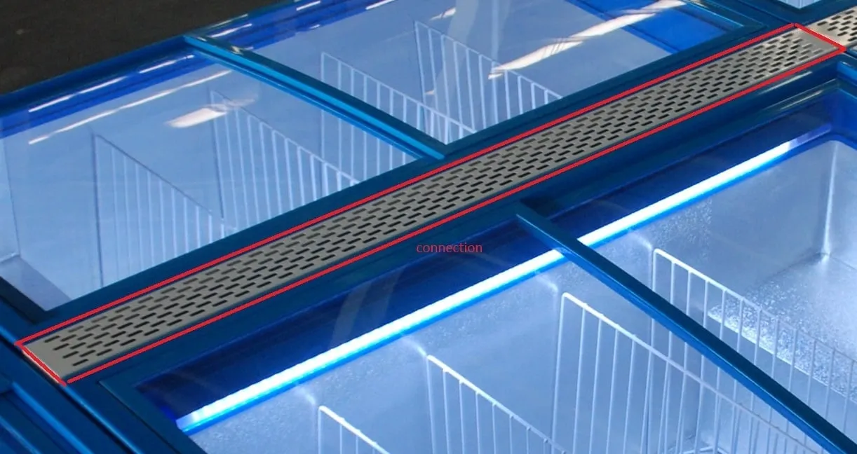 Verbindungselement für Tiefkühltruhe weiss 2125 B 2125mm