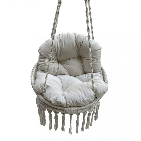 Handgefertigter hängender Schaukelstuhl GUELTA aus Baumwolle