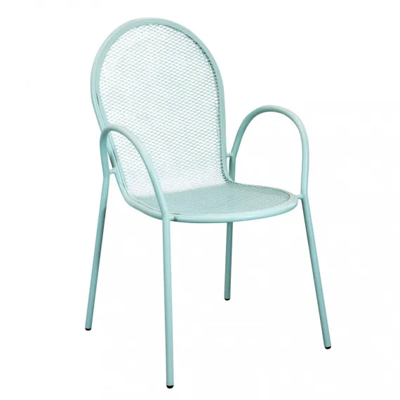Stapelbarer Sessel mit Armlehnen aus Metall SHEFFIELD in verschiedenen Farben