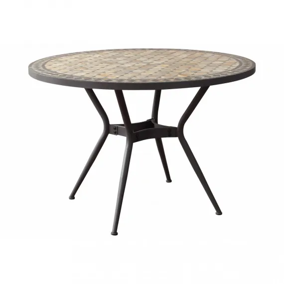 Fester runder Eisentisch mit Mosaik DIONISIO, 110 cm