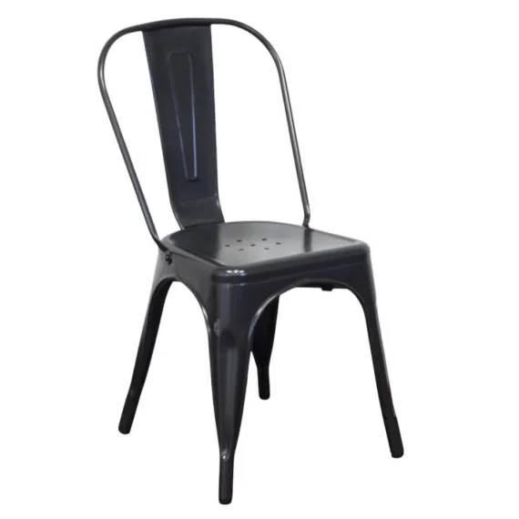 50er Jahre Stuhl aus Metall Anthrazit LOLA