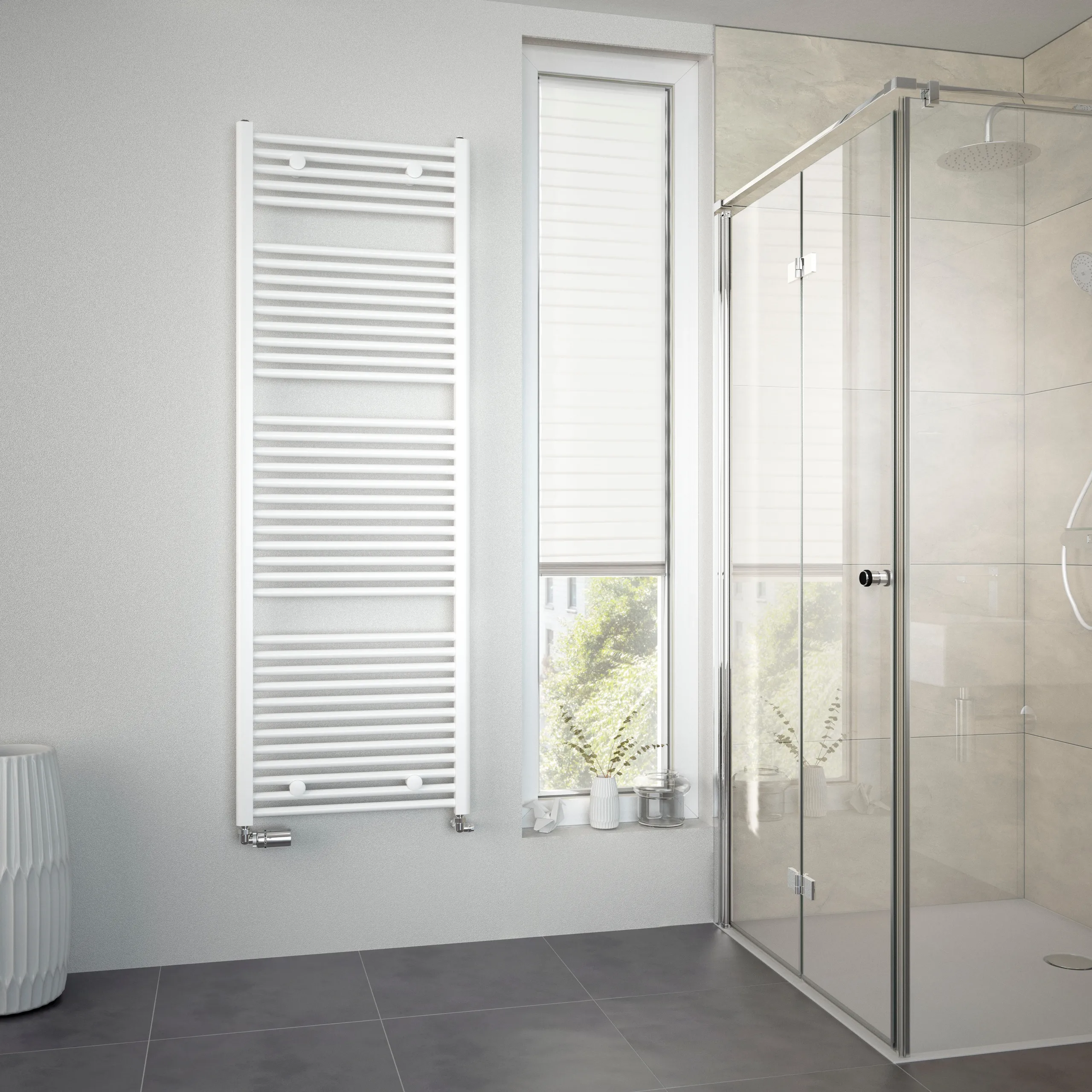 HSK Design-Heizkörper „Line“ mit Antikorrosionsschutzschicht 40 × 121,5 cm, Schwarz-Matt, Abverkauf 804122-68-A