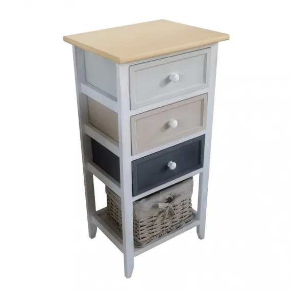 Holzkommode mit mehrfarbigen Schubladen ANDRES