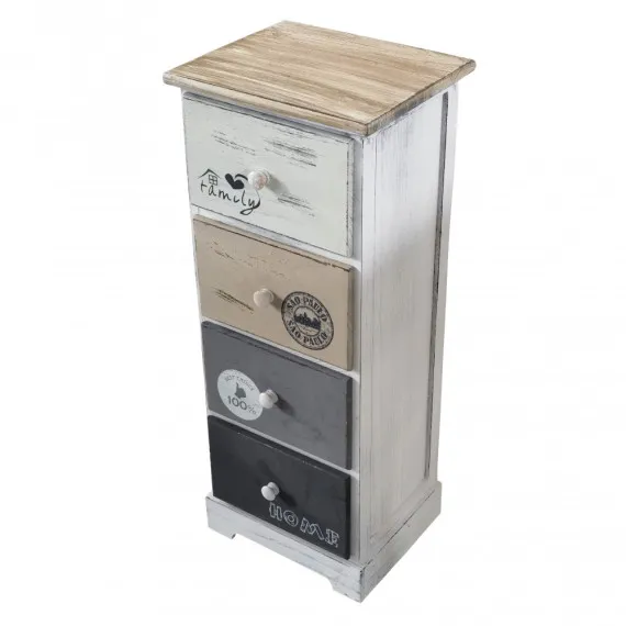 Kommode mit 4 Schubladen im romantischen Stil für das Kinderzimmer BARTOLOME