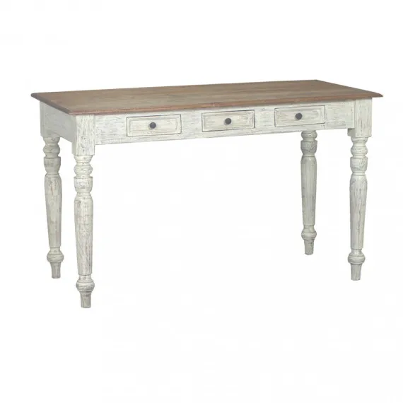 Klassischer Tisch aus massivem Mahagoniholz mit Schubladen RUSSELL