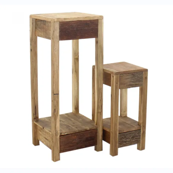 Set aus zwei Pflanzentischen aus Holz ALISSA