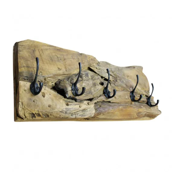 Rustikaler Kleiderständer CASSIAN aus Teakholz