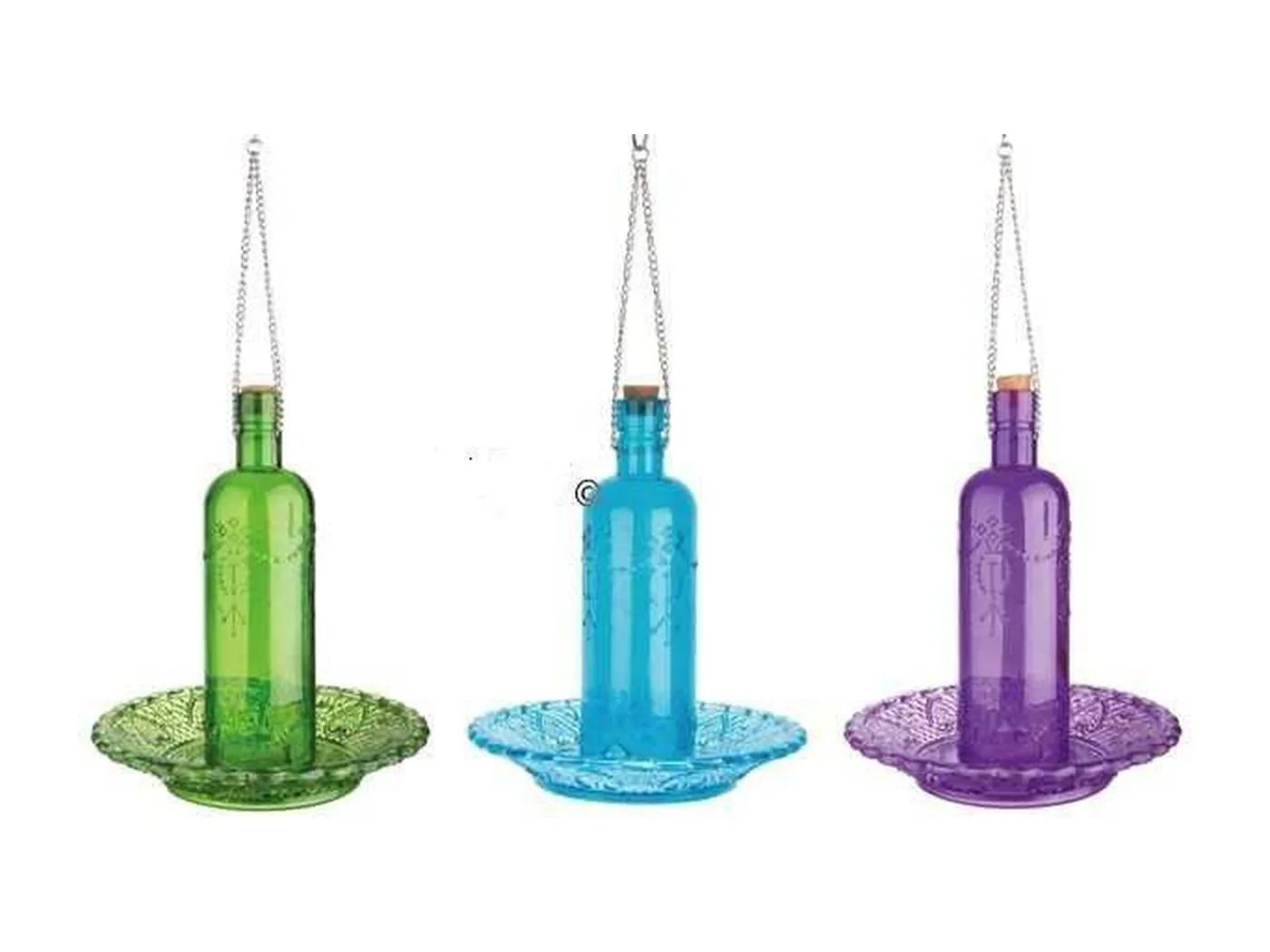 Furnilux Babyflasche - Blaues Glas mit Karos - 1 Stück