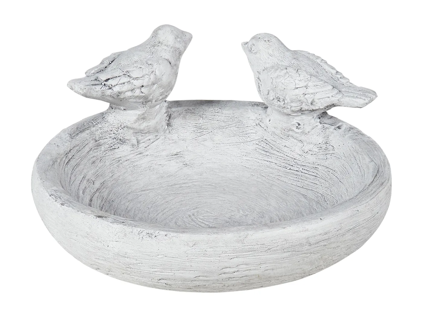 Garten Vogeltränke Futterschale MgO grau rund ⌀ 26 cm Antik-Optik rustikal Mamou