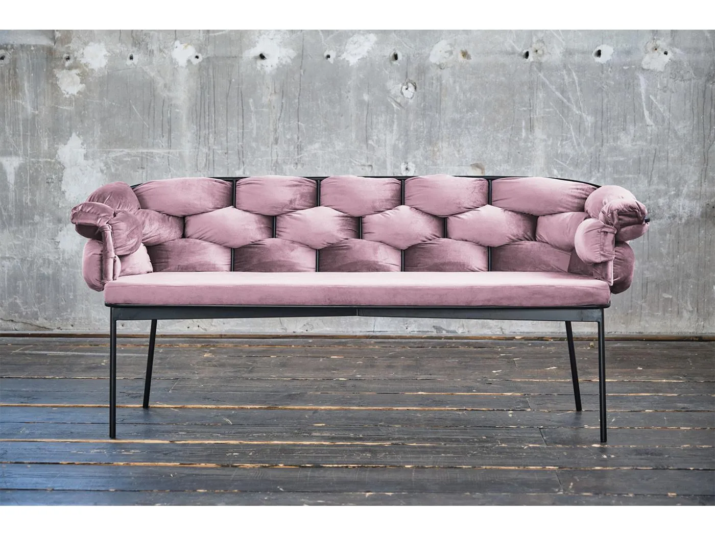 Sitzbank - Pink Velvet - MONTY