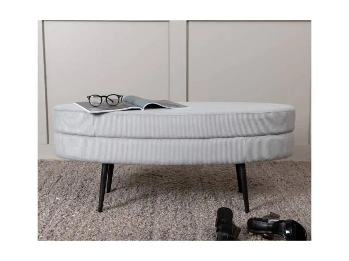 Otto Pouf, Hocker Samt schwarz, grau.