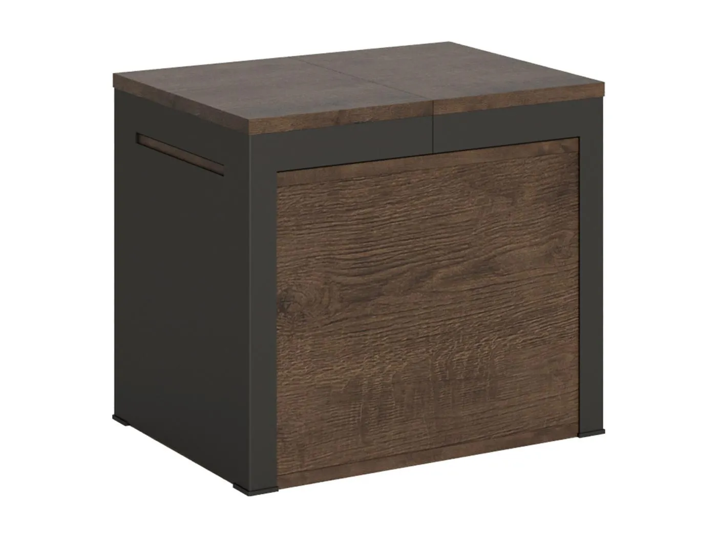 Ausziehbare Sitzbank 55x40/305 cm Walk Nussbaum mit Eisenrahmen aus Anthrazit