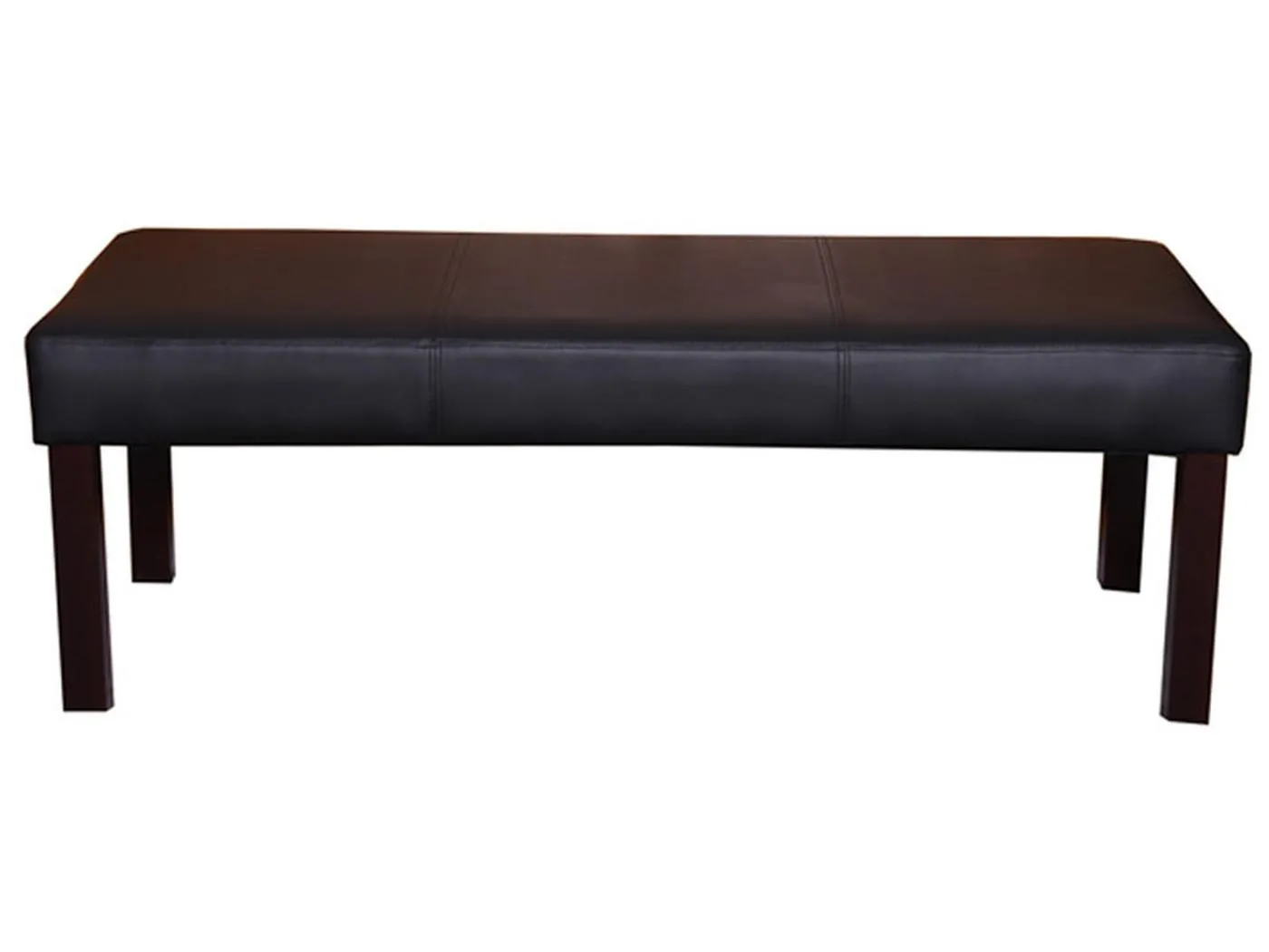 Bank M37 Kunstleder, 120x43x49 cm schwarz, dunkle Beine