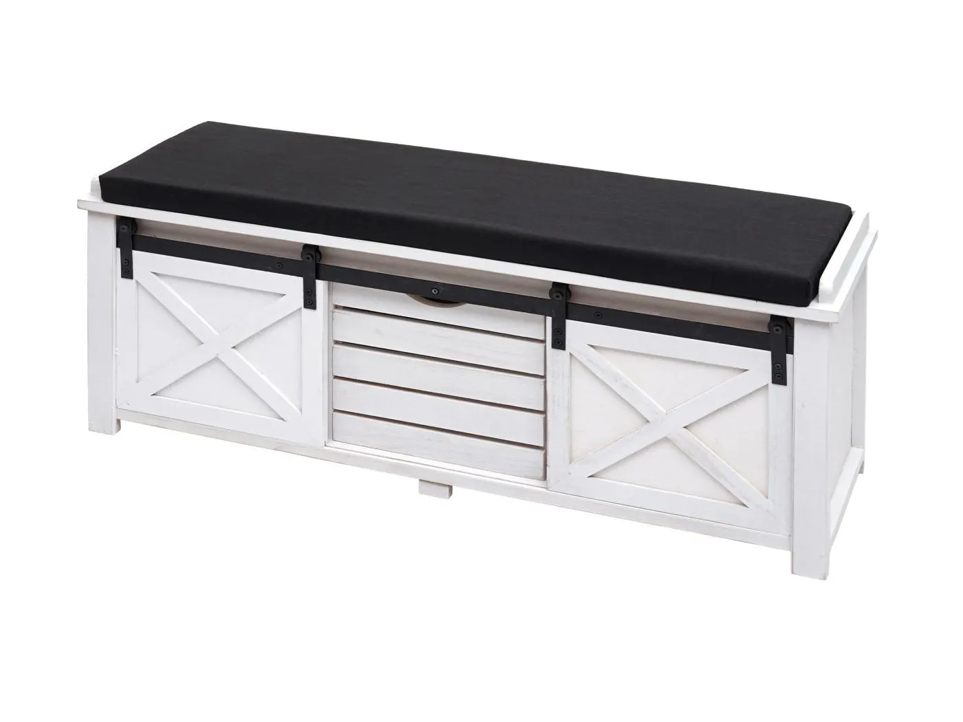 Sitzbank mit Staufächern MCW-H53, Weiß